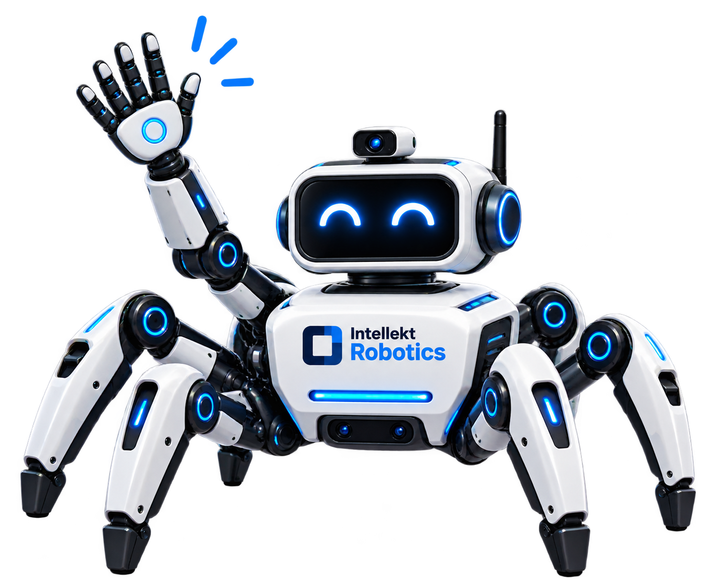 Intellekt Robotics spider robot waving hello